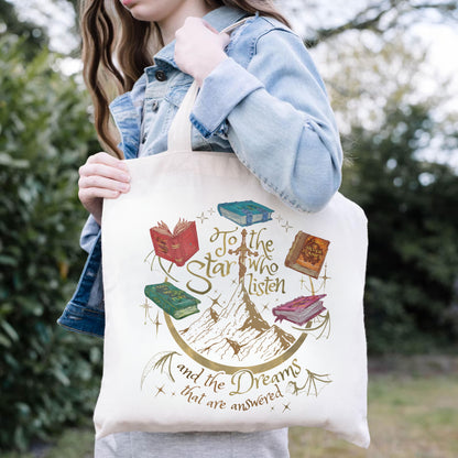 To the Stars Tote Bag – Dreams & Books Design