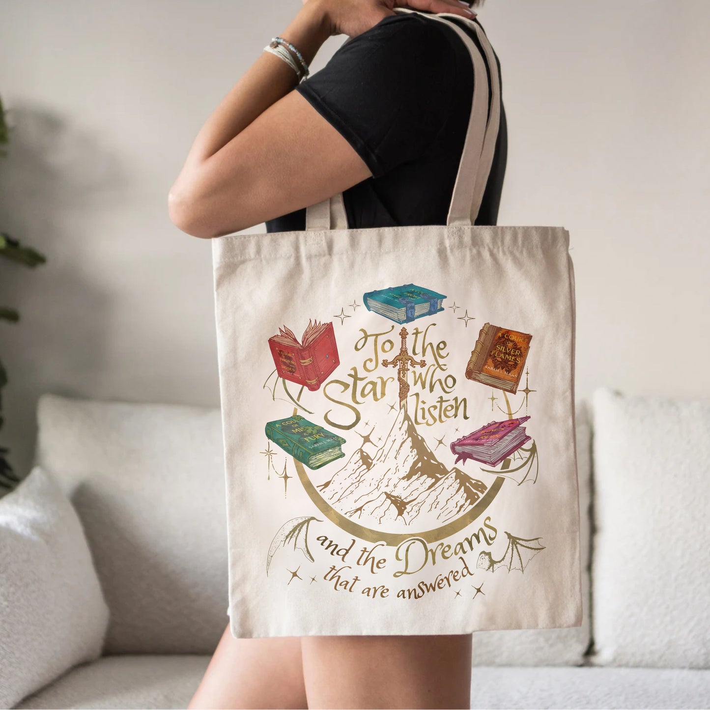 To the Stars Tote Bag – Dreams & Books Design