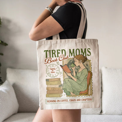 Tired Moms Book Club Tote – Coffee & Chaos Bag
