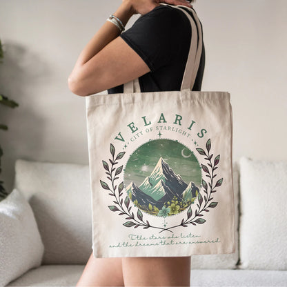 Velaris City of Starlight Tote – ACOTAR Quote Bag for Book Lovers