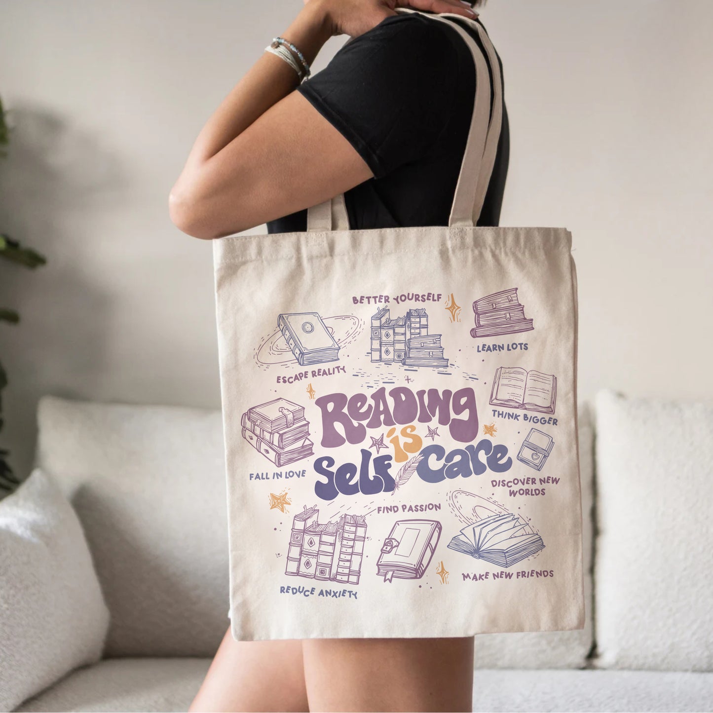 Reading Is Self-Care Tote – Book Lover Gift