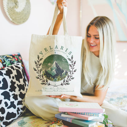 Velaris City of Starlight Tote – ACOTAR Quote Bag for Book Lovers