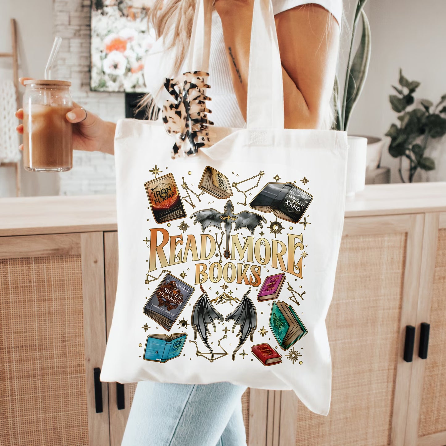 Read More Books Tote – Fantasy Dragon Wings Book Bag