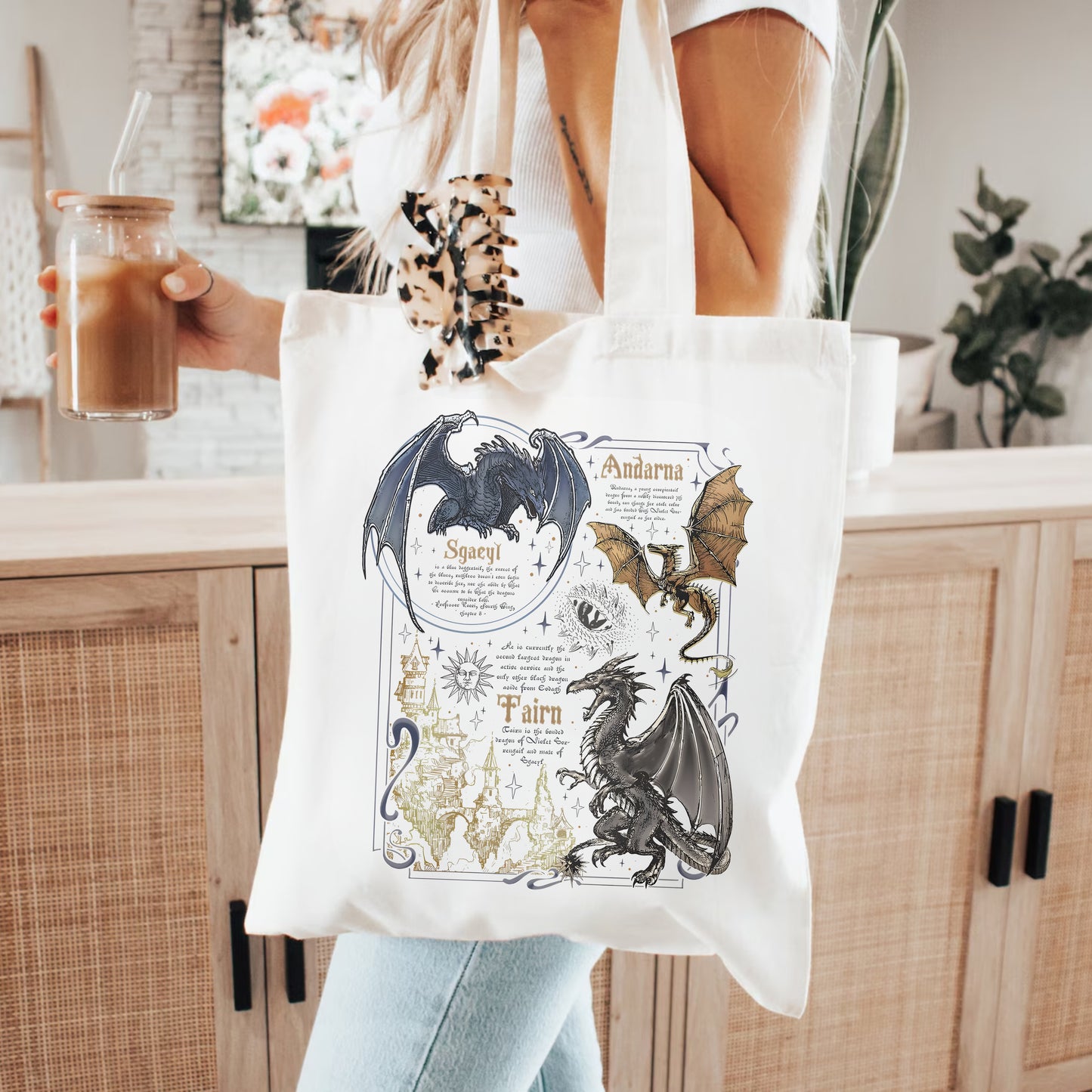 Fourth Wing Dragon Guide Tote – Sgaeyl, Andarna & Tairn