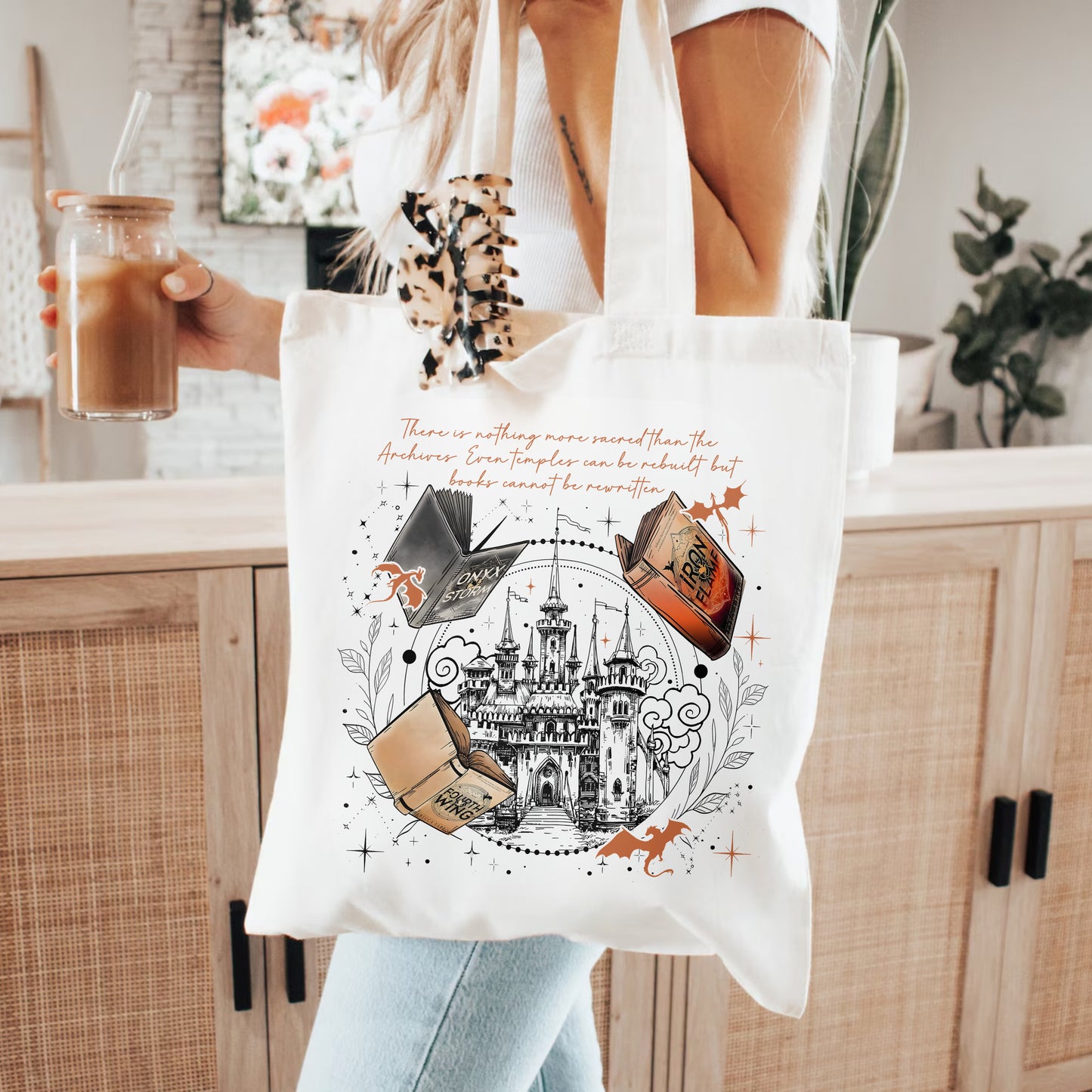 Empyrean Book Castle Tote – Fantasy Reader Bag