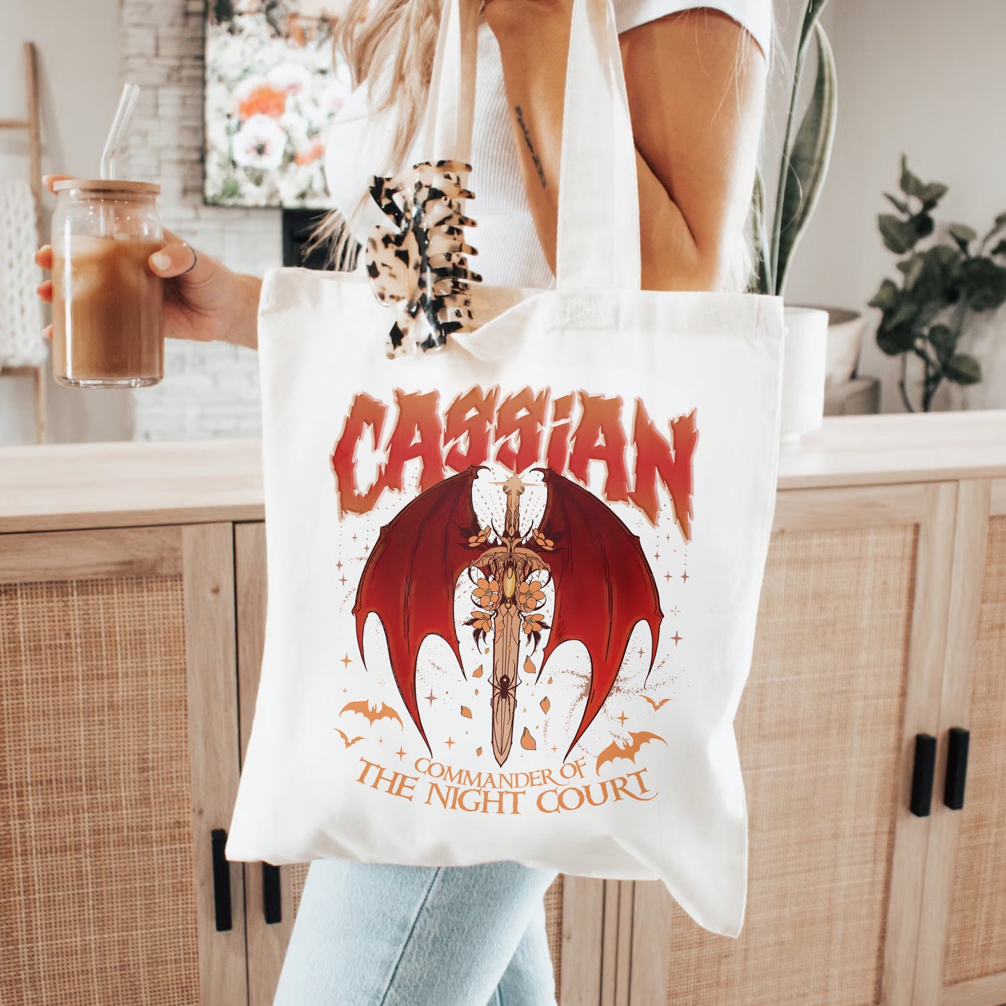 Cassian Tote Bag – Night Court Warrior