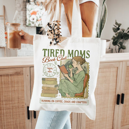 Tired Moms Book Club Tote – Coffee & Chaos Bag