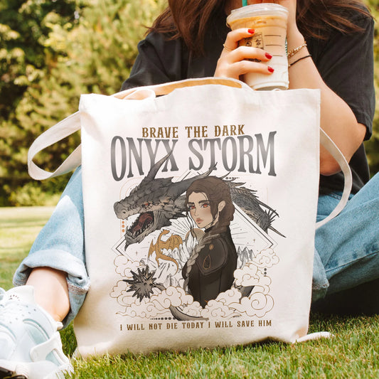Onyx Storm Tote Bag – Brave the Dark Design