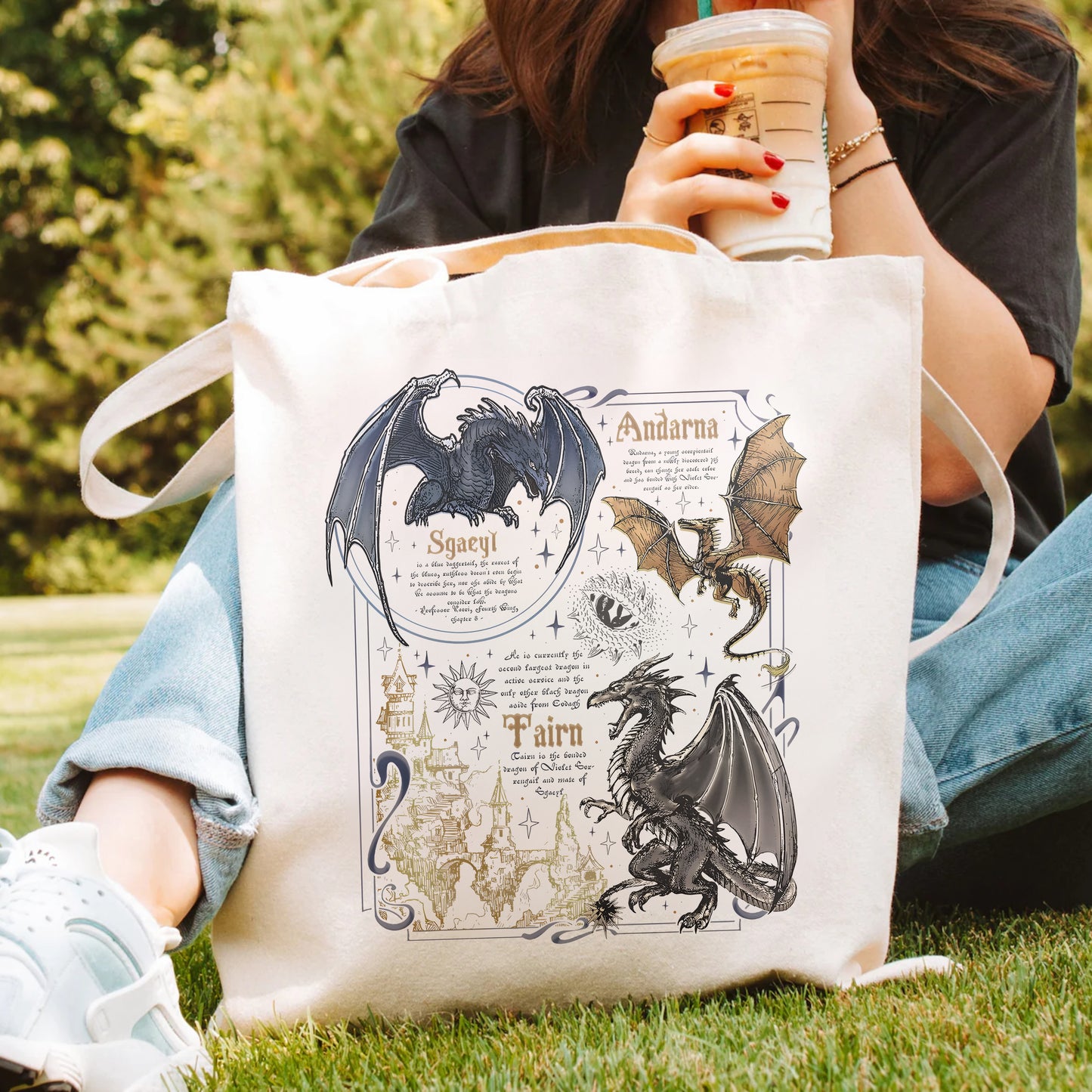Fourth Wing Dragon Guide Tote – Sgaeyl, Andarna & Tairn