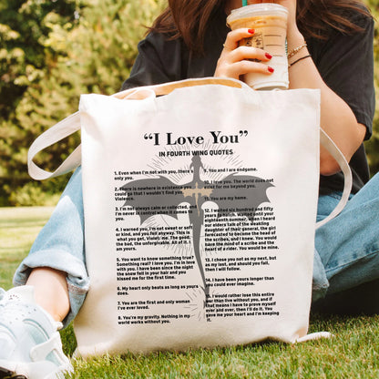 Fourth Wing Love Quotes Tote Bag – Violet & Xaden Moments