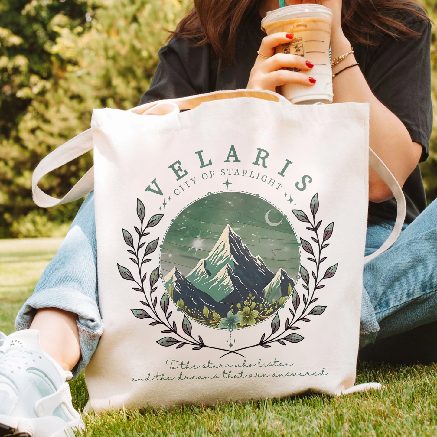 Velaris City of Starlight Tote – ACOTAR Quote Bag for Book Lovers