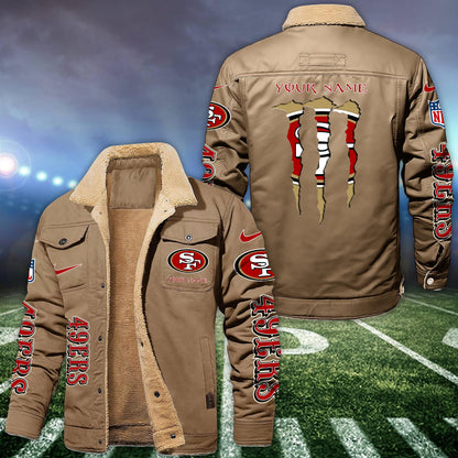 San Francisco 49ers Fleece Bomber Jacket Custom Name, Sport Jackets For Fan ETRG-09293710