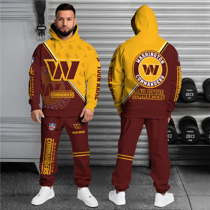 Washington Commanders Combo Hoodie And Sweatpants Custom Your Name, Sport Clothings, Sport Gifts ETRG-62940