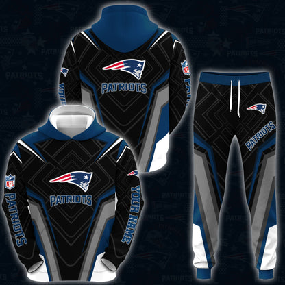 New England Patriots Combo Hoodie And Sweatpants Custom Your Name, Sport Hoodie Sweatpants Set, Sport Gifts For Fans ETRG-62591