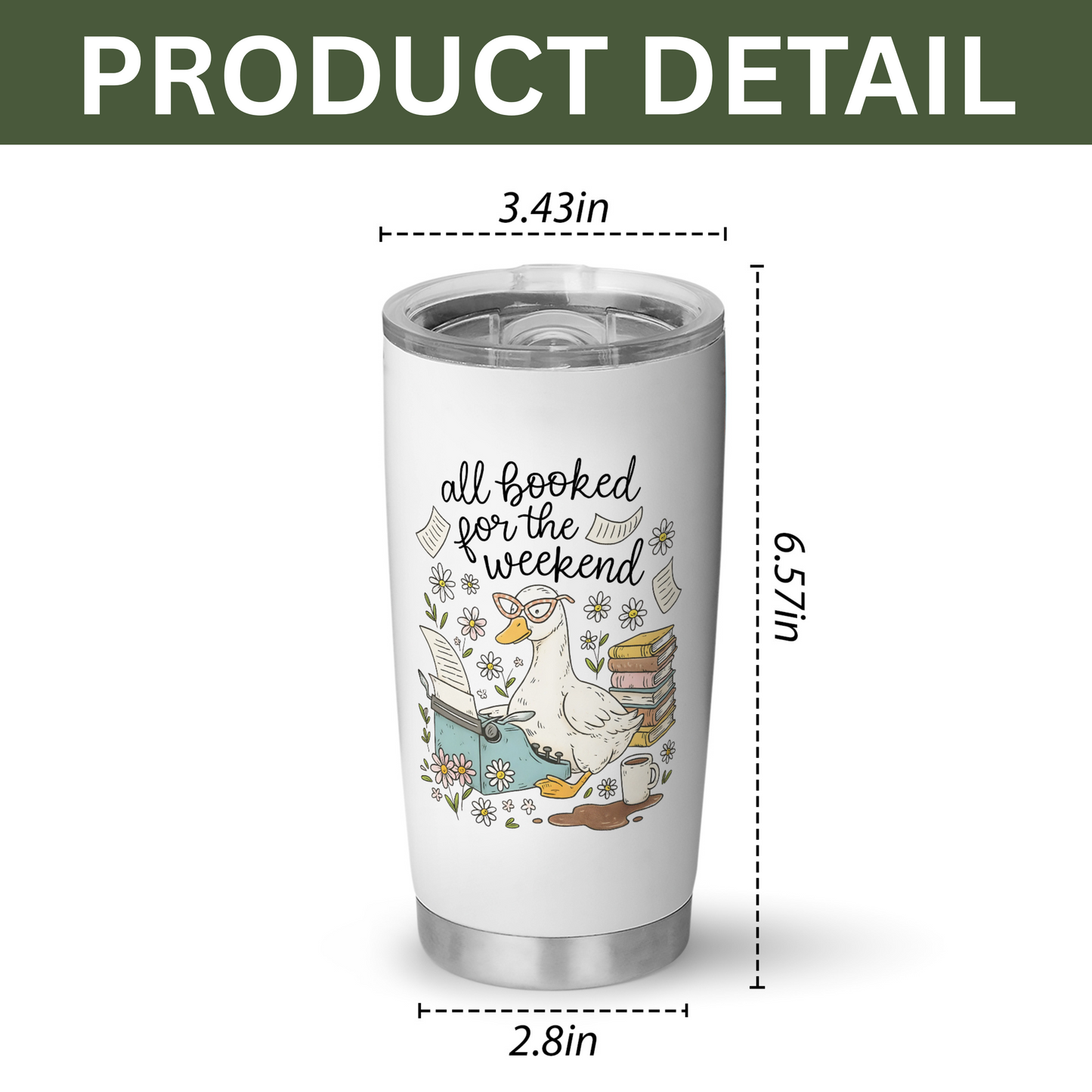 All Booked for the Weekend Bookish Tumbler