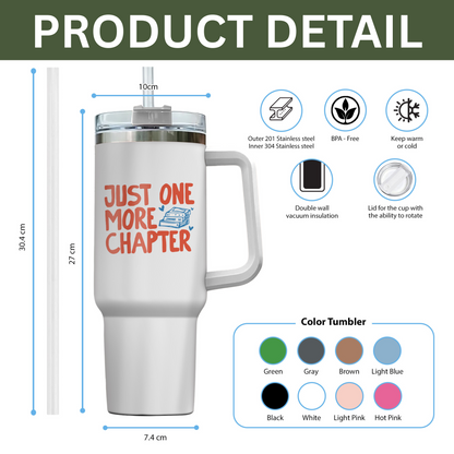 Just One More Chapter Bookish Tumbler