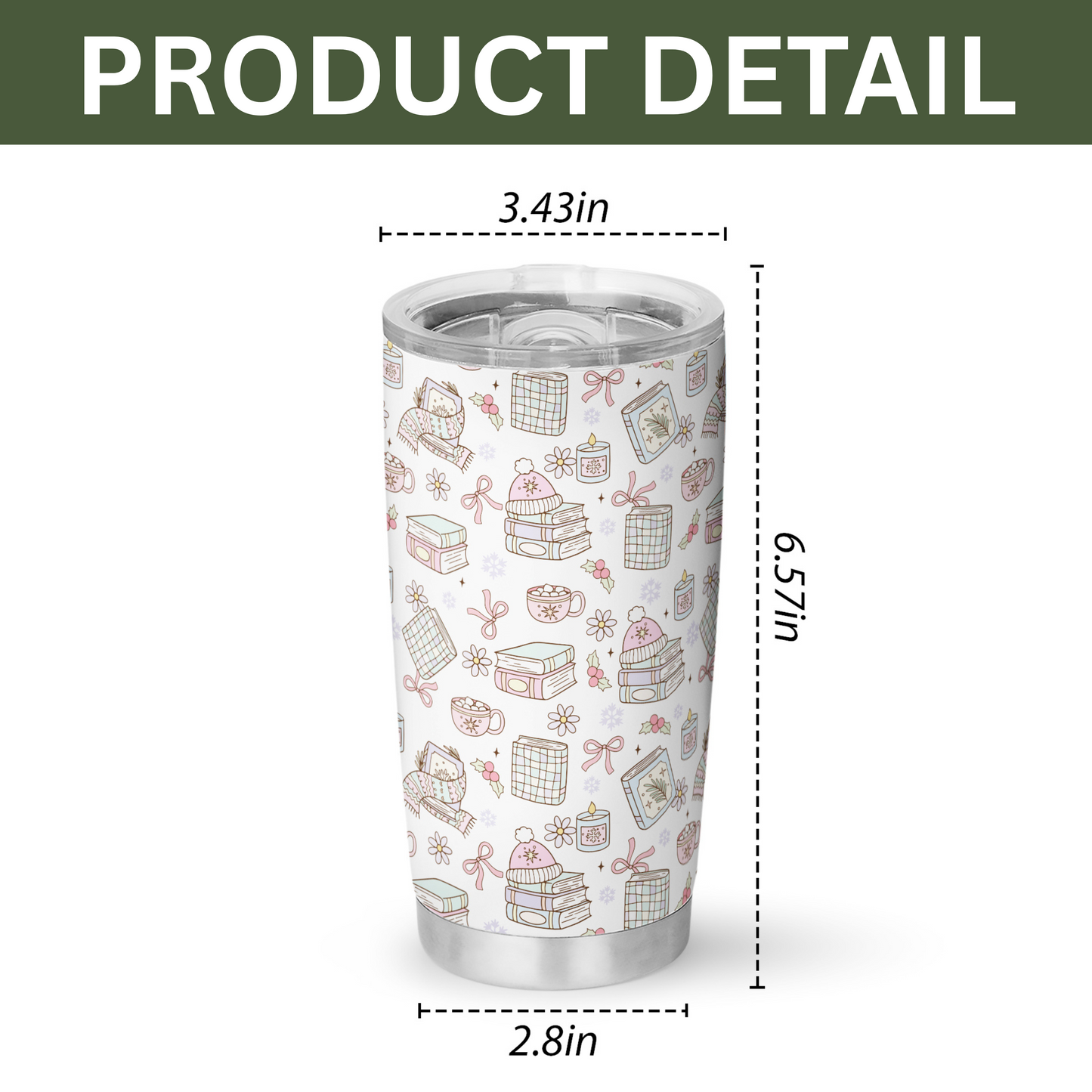 Cozy Bookish Tumbler – 20oz & 40oz Relaxed Reader Cup