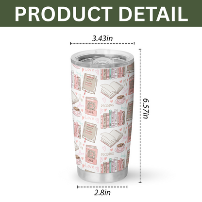 Reading Coffee Love Tumbler – 20oz & 40oz Bookish Cup