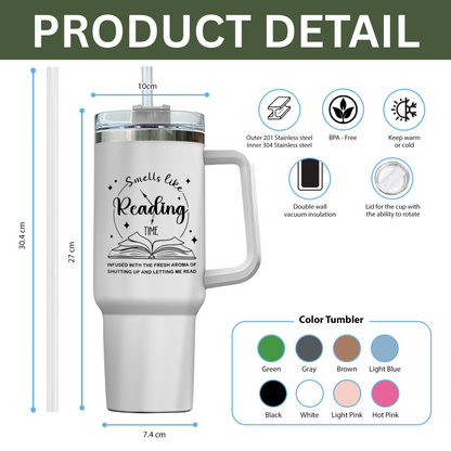Smells Like Reading Time Stainless Steel Tumbler
