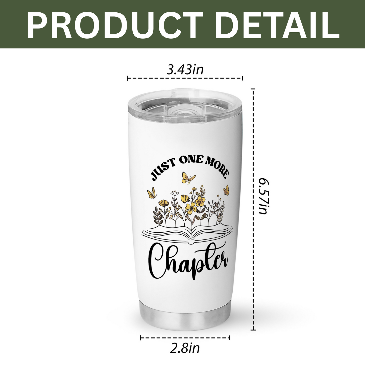 Just One More Chapter Bookish Tumbler