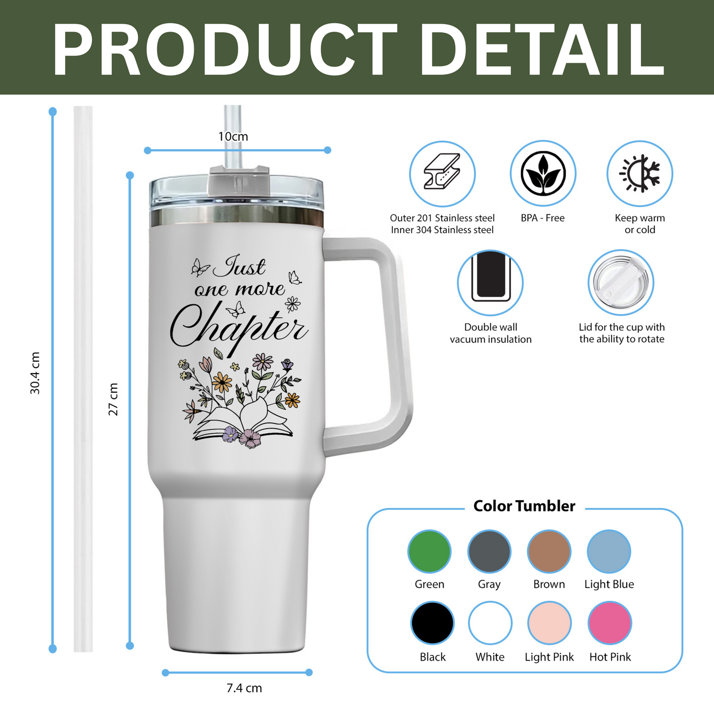 Too Many Books Bookish Tumbler