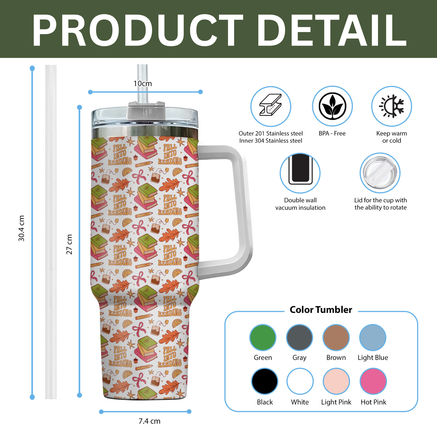 Fall Into Reading Bookish Tumbler