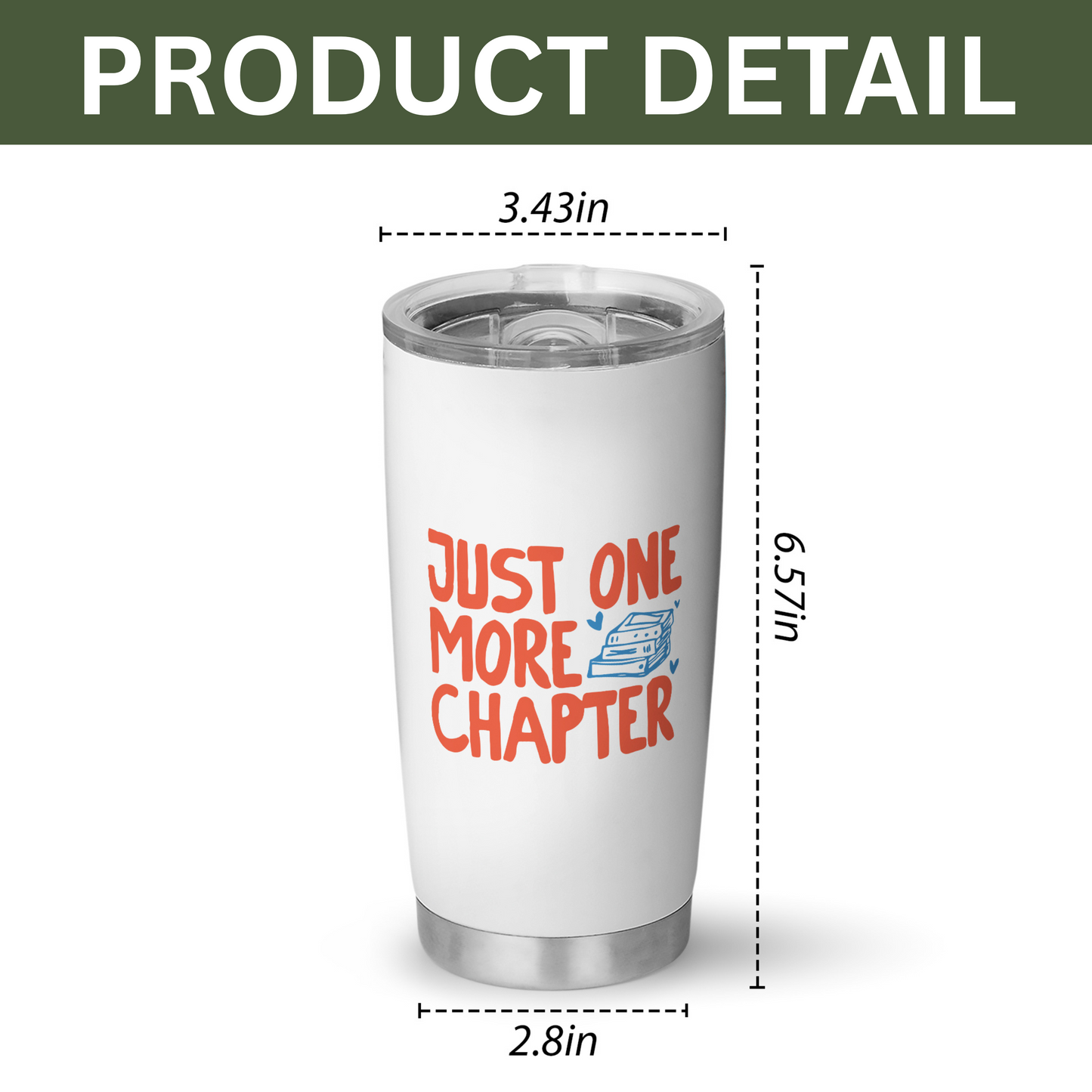 Just One More Chapter Bookish Tumbler