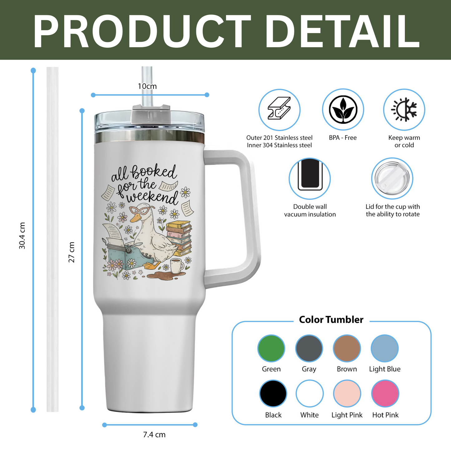 All Booked for the Weekend Bookish Tumbler