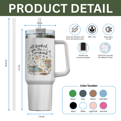 All Booked for the Weekend Bookish Tumbler