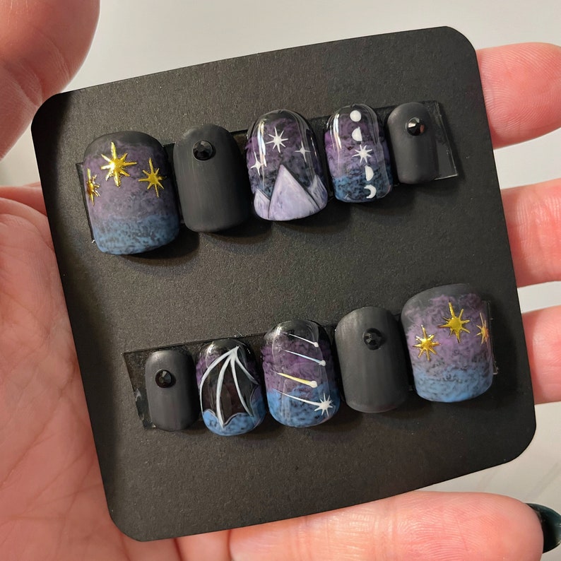 Official Starfall ACOTAR Press On Nails | Night Court Velaris Set